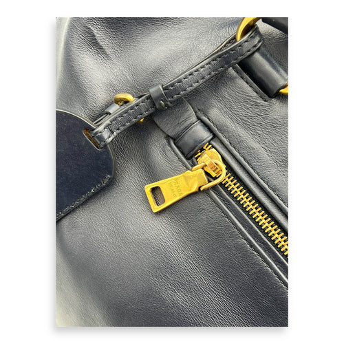 Prada 2 way bag Top Handle Bag Blue in Calfskin, Gold hardware_6
