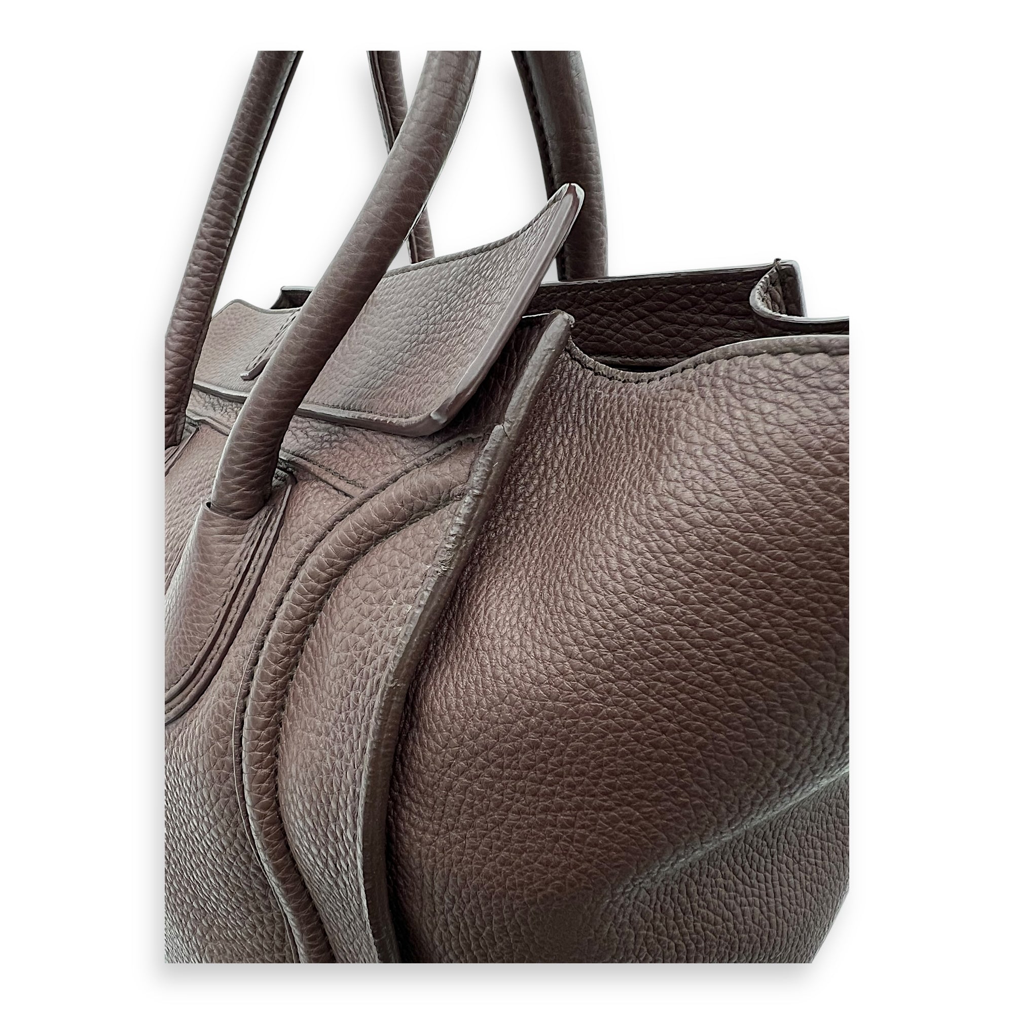 Celine Luggage Top Handle Bag Large Brown in Calfskin, Gold hardware_2