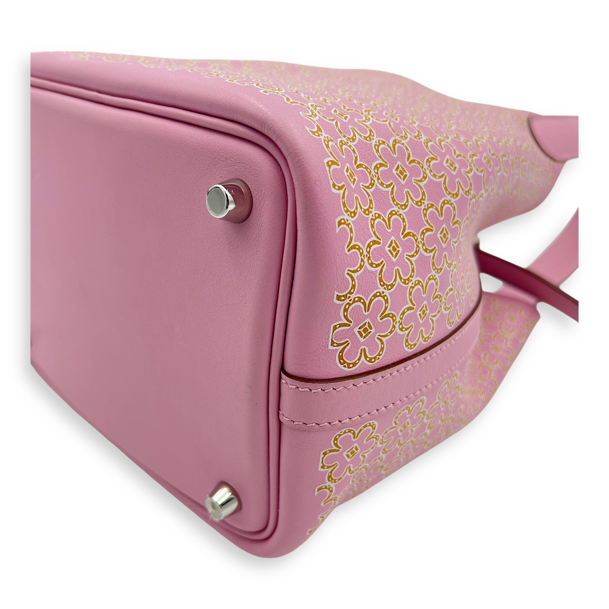 Hermès Lucky Daisy Picotin 18 Mauve Sylvestre Top Handle Bag in Swift, Palladium hardware_8