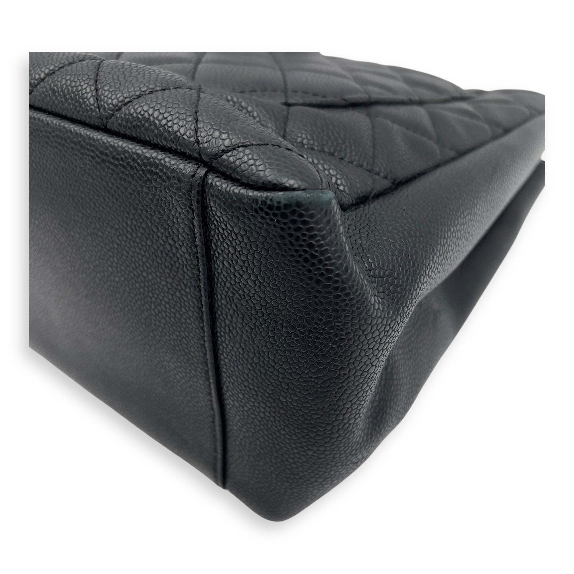 Chanel GST Tote Bag Black in Caviar Leather, Silver hardware_10