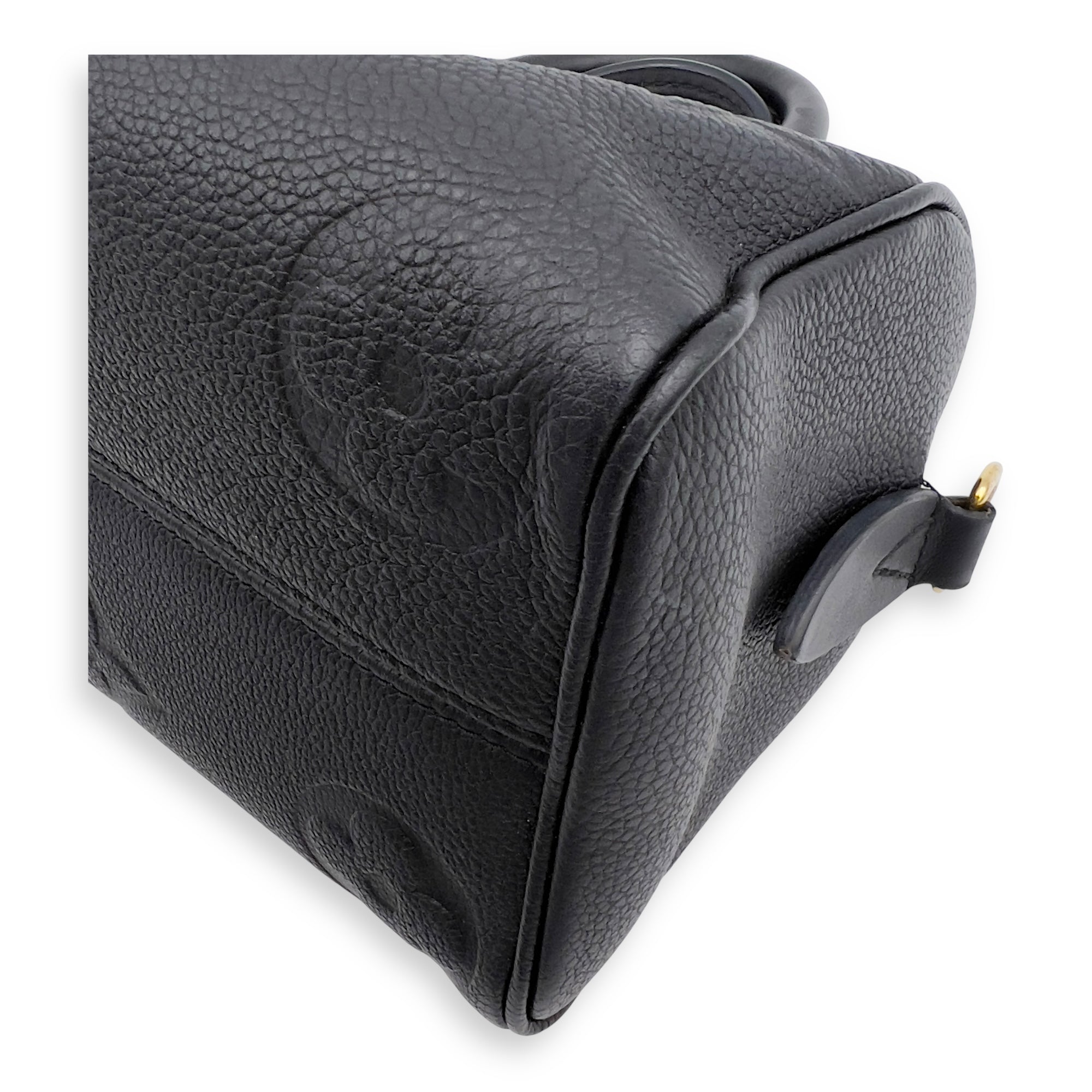 Louis Vuitton Speedy Bandouliere Top Handle Bag 20 Black in Empreinte Leather, Gold hardware_10
