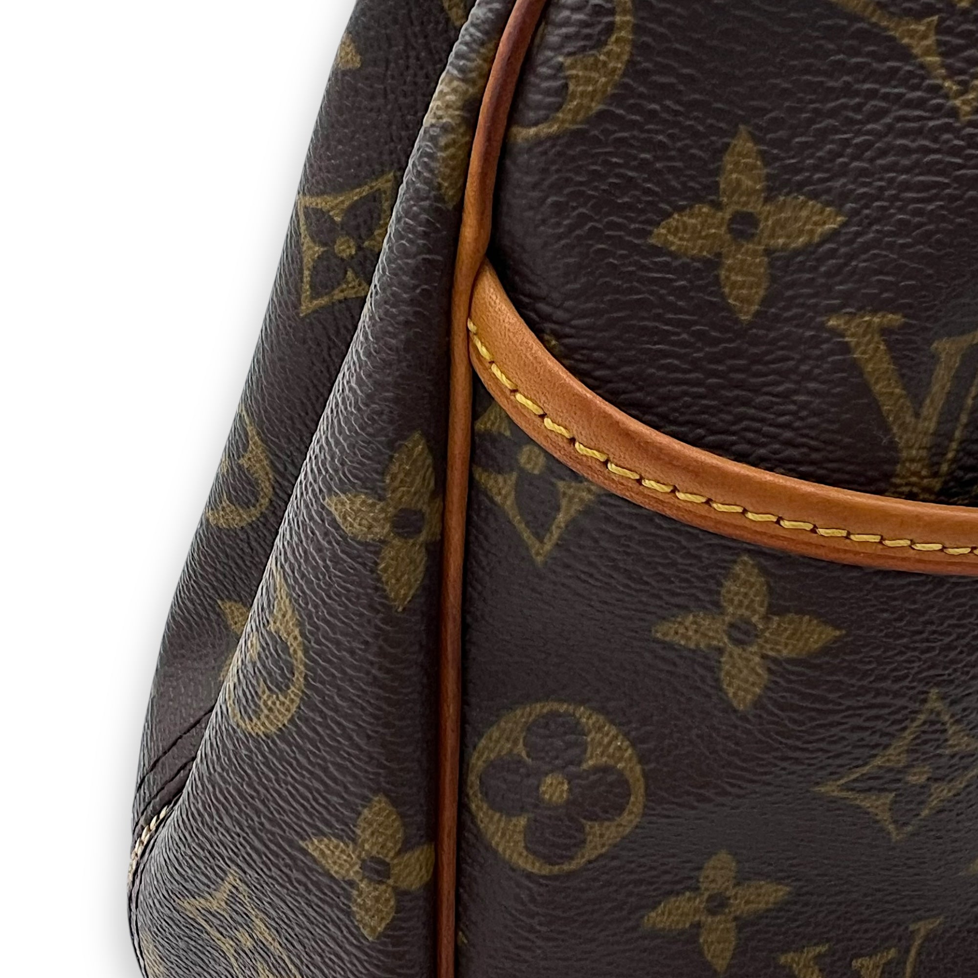 Louis Vuitton Trouville Top Handle Bag Brown in Monogram Coated Canvas, Gold hardware_10