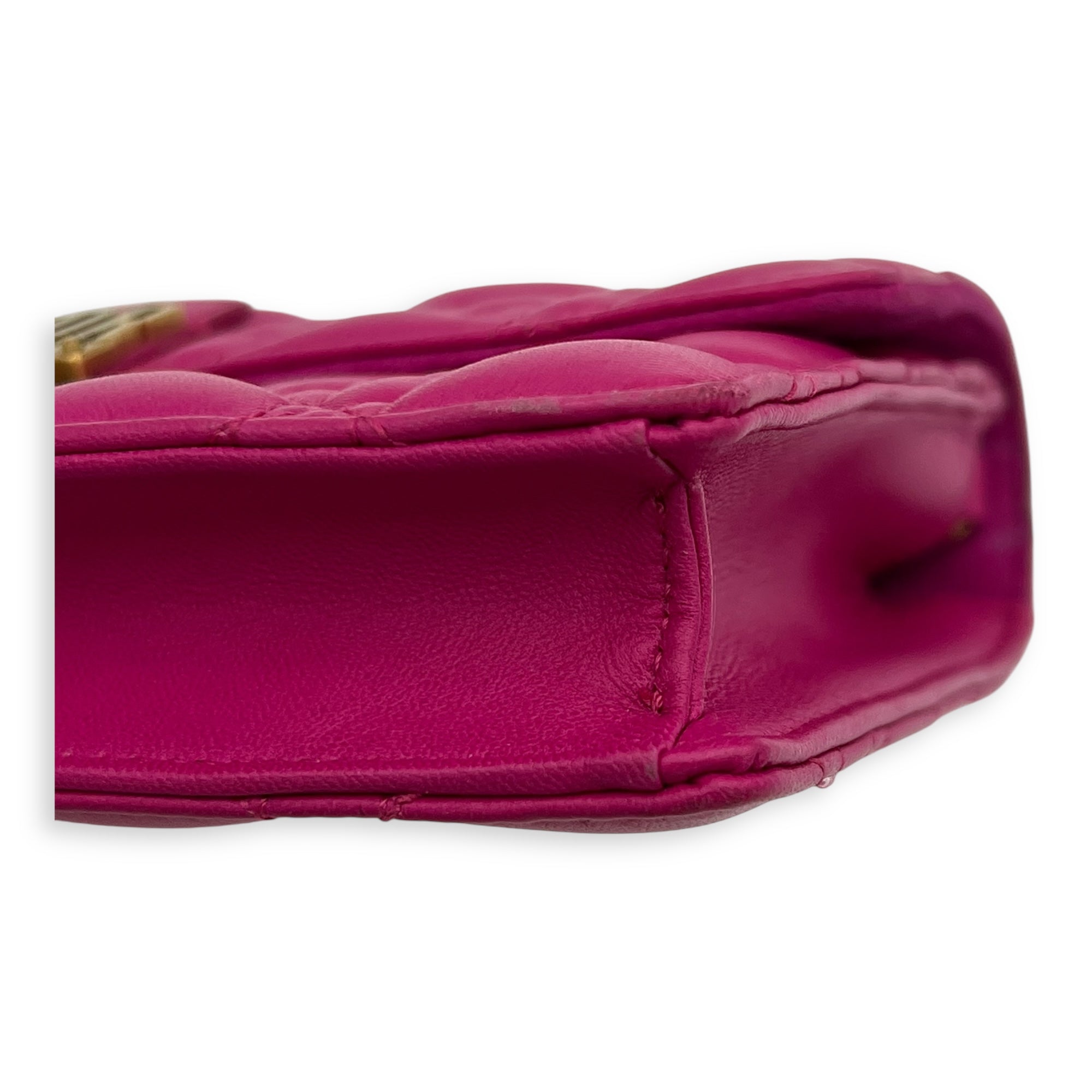 Dior DiorAddict Shoulder Bag Pink in Lambskin, Gold hardware_1