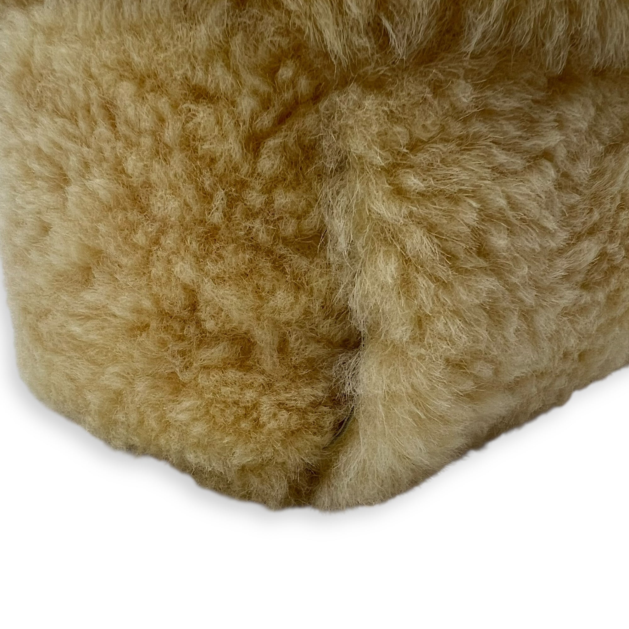 Bottega Veneta Arco Yellow Top Handle Bag in Shearling, Gold hardware_10