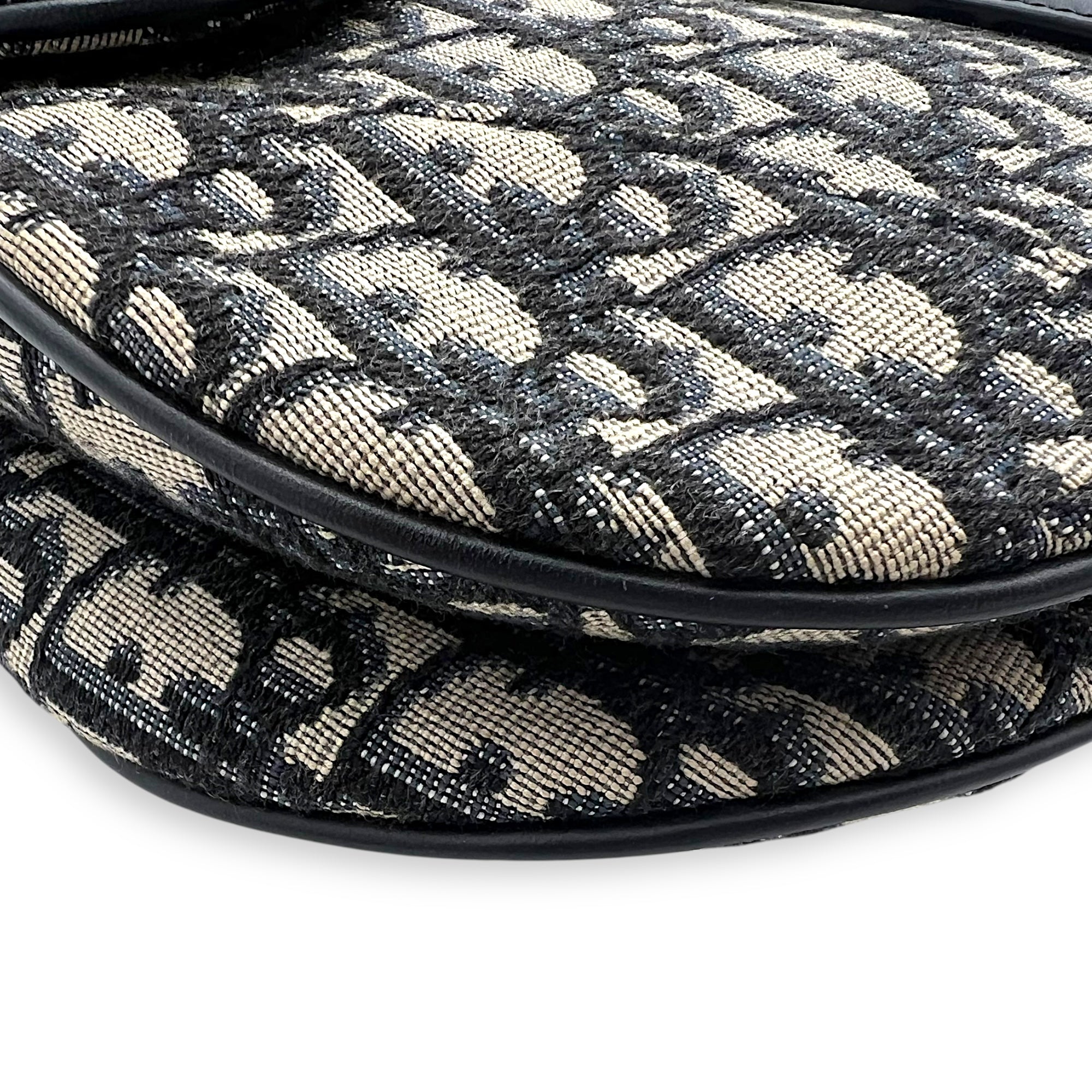 Dior Saddle Shoulder Bag Medium Blue in Jacquard, Gold hardware_9
