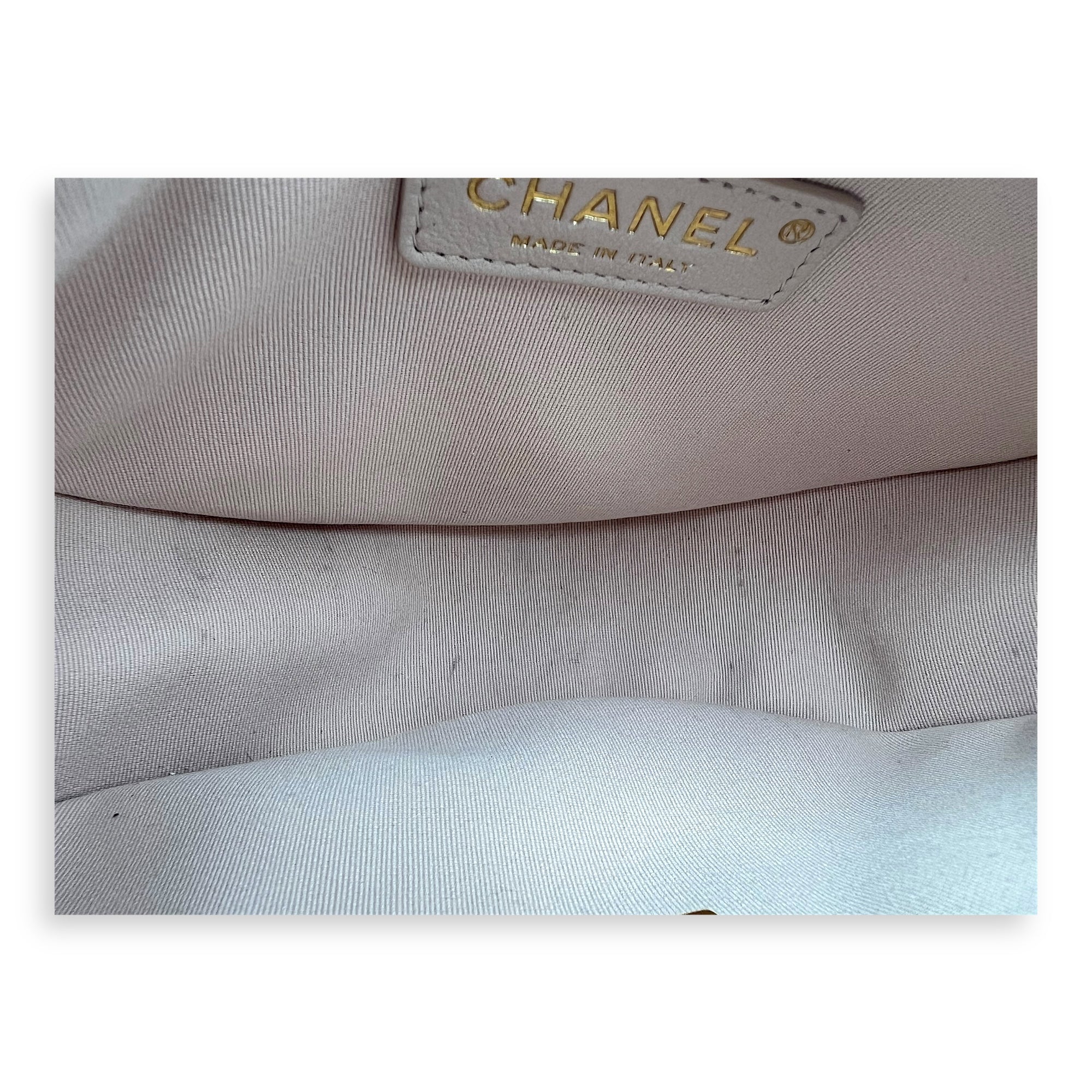 Chanel Loop Moon Shoulder Bag Beige in Lambskin, Gold hardware_1