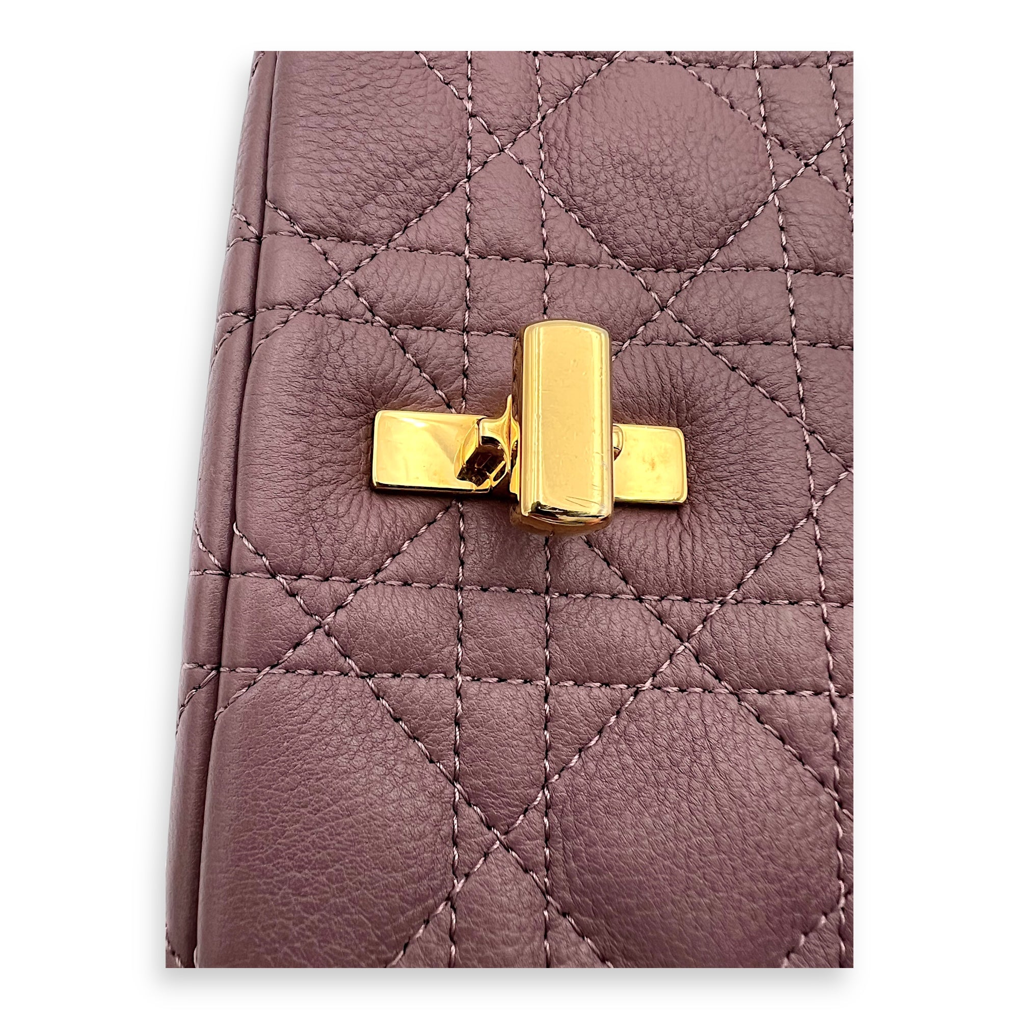 Dior Caro Shoulder Bag Purple in Calfskin, Gold hardware_1