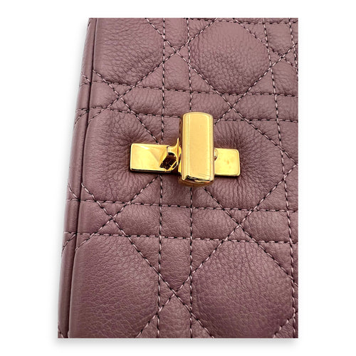 Dior Caro Shoulder Bag Purple in Calfskin, Gold hardware_1