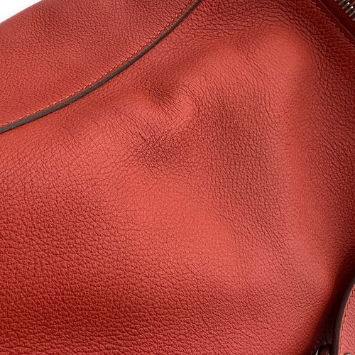Hermès Lindy 30 Red Shoulder Bag in Clemence, Palladium hardware_9