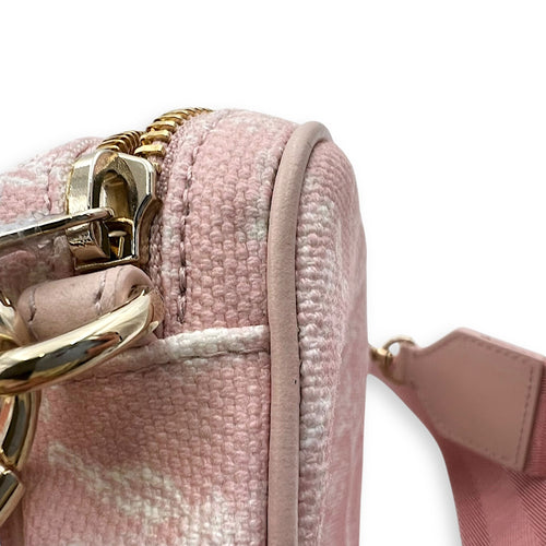 Dior Multi-pouch Crossbody Bag Pink in Canvas, Light Gold hardware_10