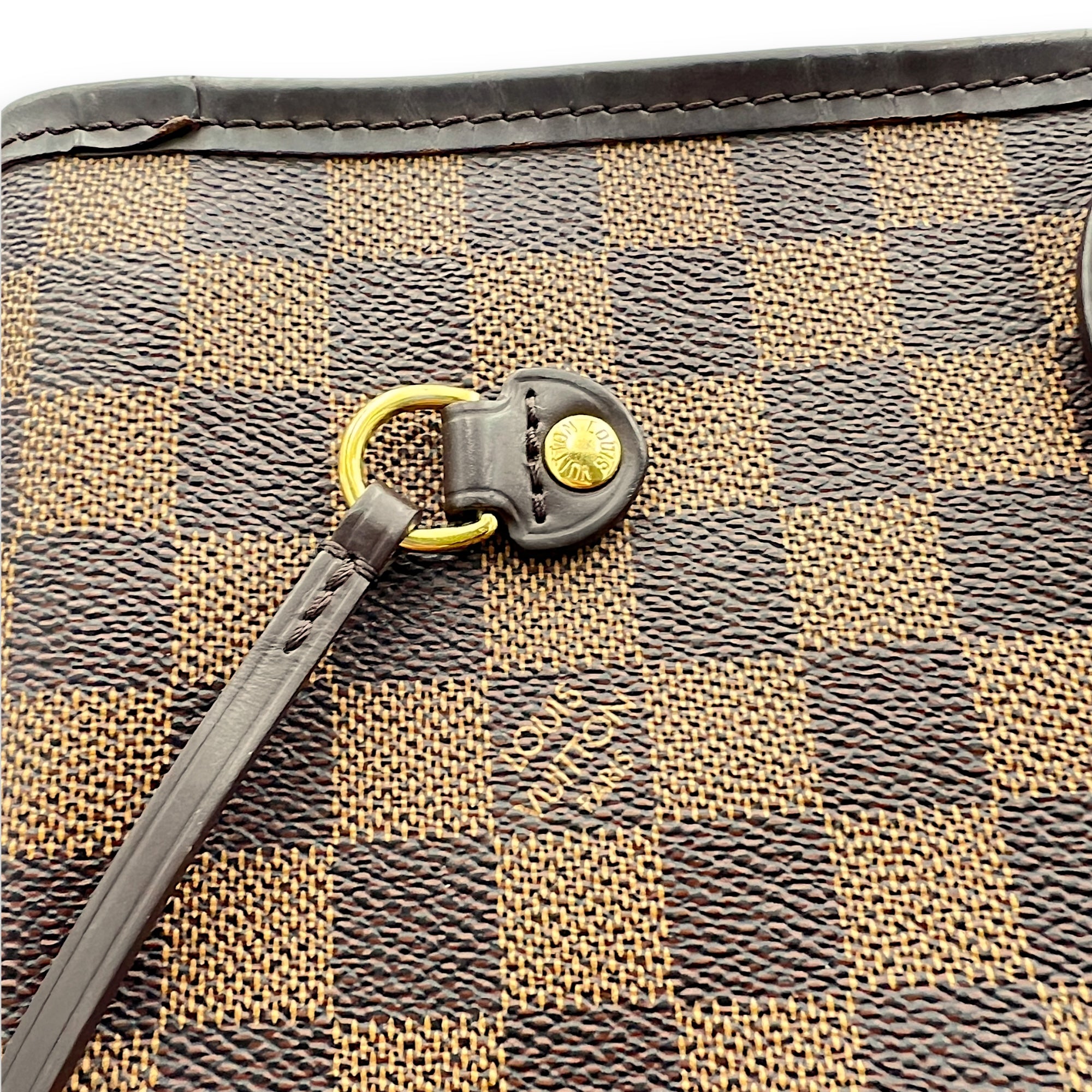 Louis Vuitton Neverfull Tote Bag Damier Ebene in Coated Canvas, Gold hardware_10