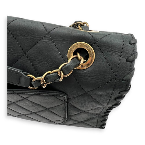 Chanel Happy Stitch CC Black Shoulder Bag in Suede Leather, Gold hardware_3