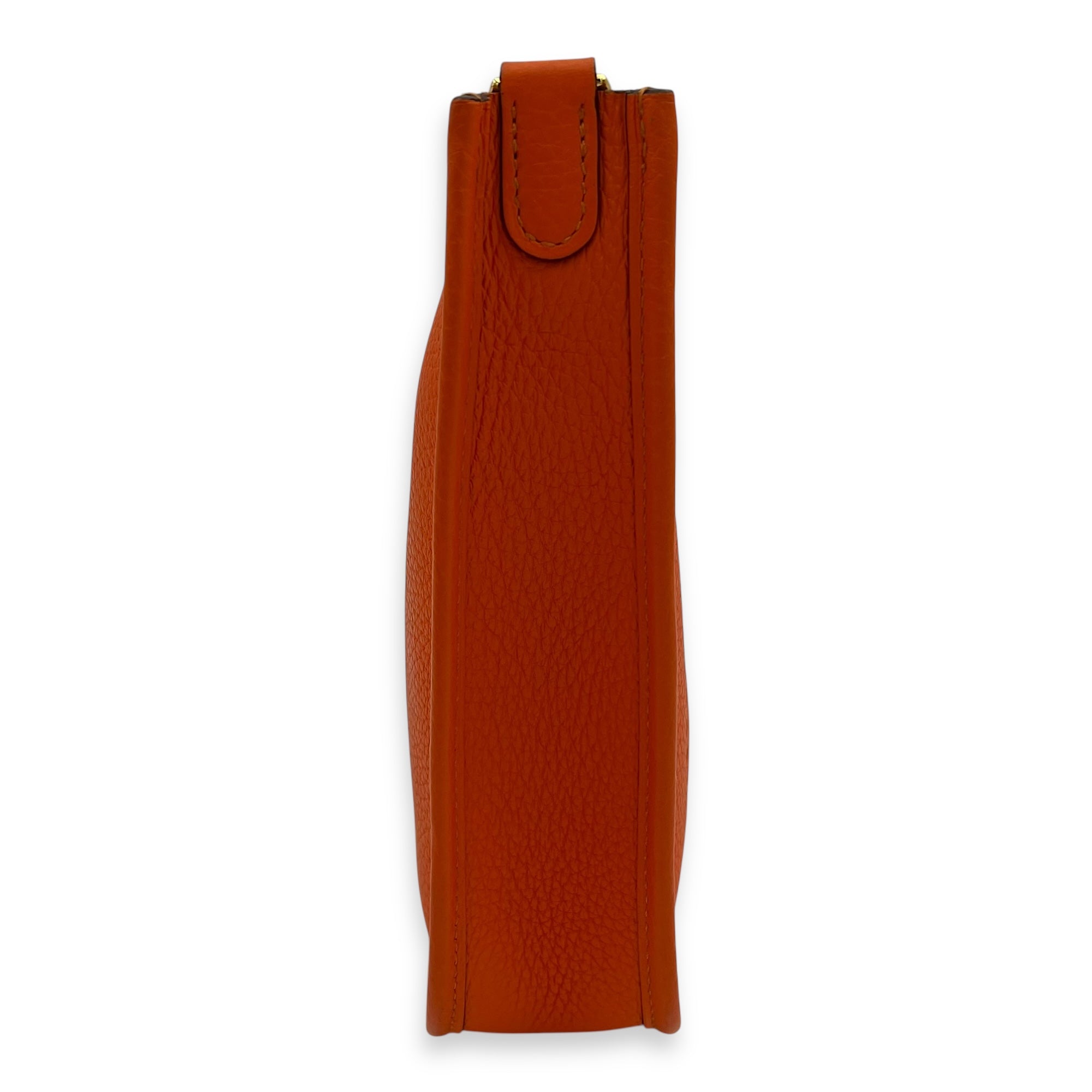 Hermès Evelyne Orange in Clemence, Gold hardware_4