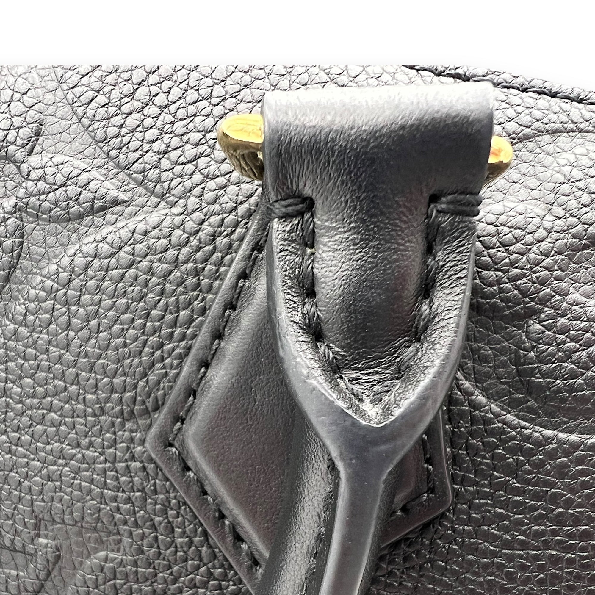 Louis Vuitton Speedy Bandouliere Top Handle Bag 20 Black in Empreinte Leather, Gold hardware_10