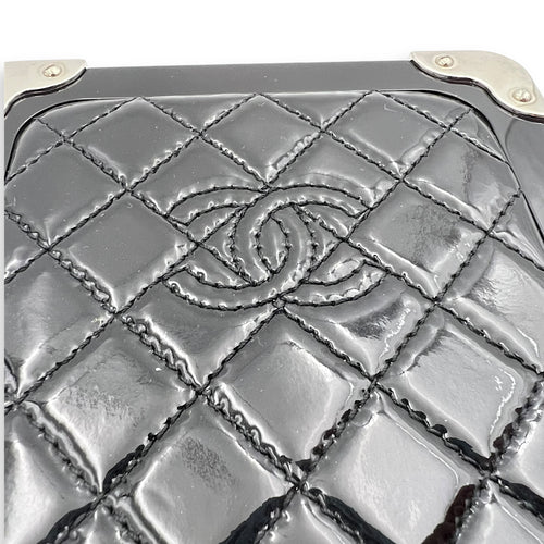 Chanel Minaudiere Trolley Black Clutch in, Silver hardware_10