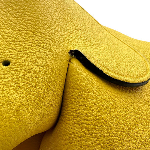 Loewe Elephant Crossbody Bag Yellow in Calfskin, Silver hardware_10