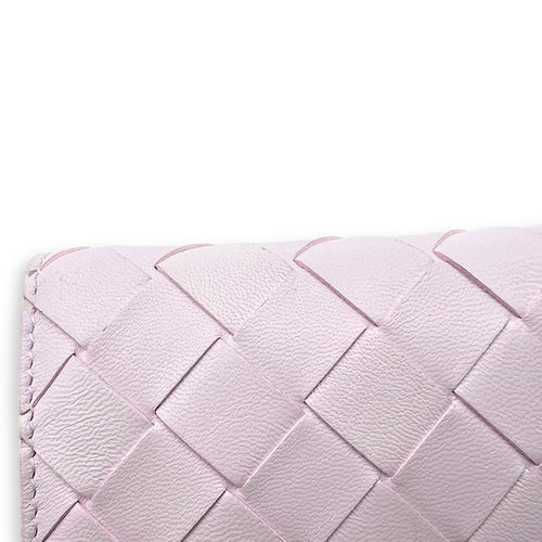 Bottega Veneta Intrecciato Pink Wallet in Lambskin, Gold hardware_10