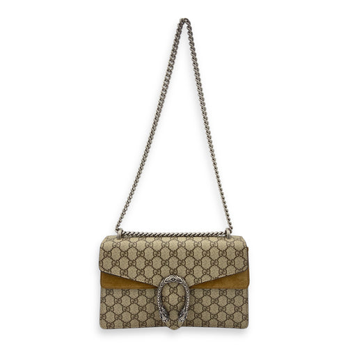 Gucci Dionysus Small Brown Shoulder Bag in Coated Canvas, Ruthenium hardware_2