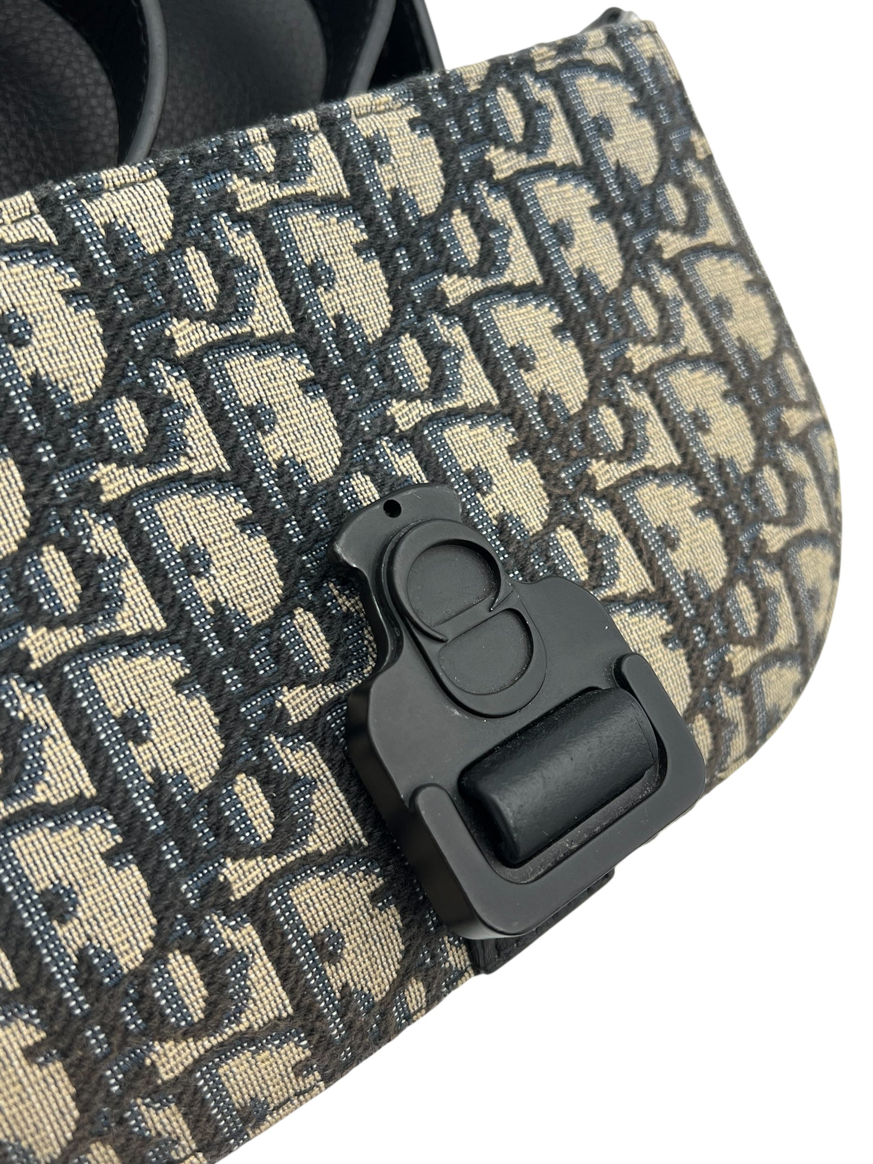 Dior Saddle Crossbody Bag Brown in Jacquard, Silver hardware_1