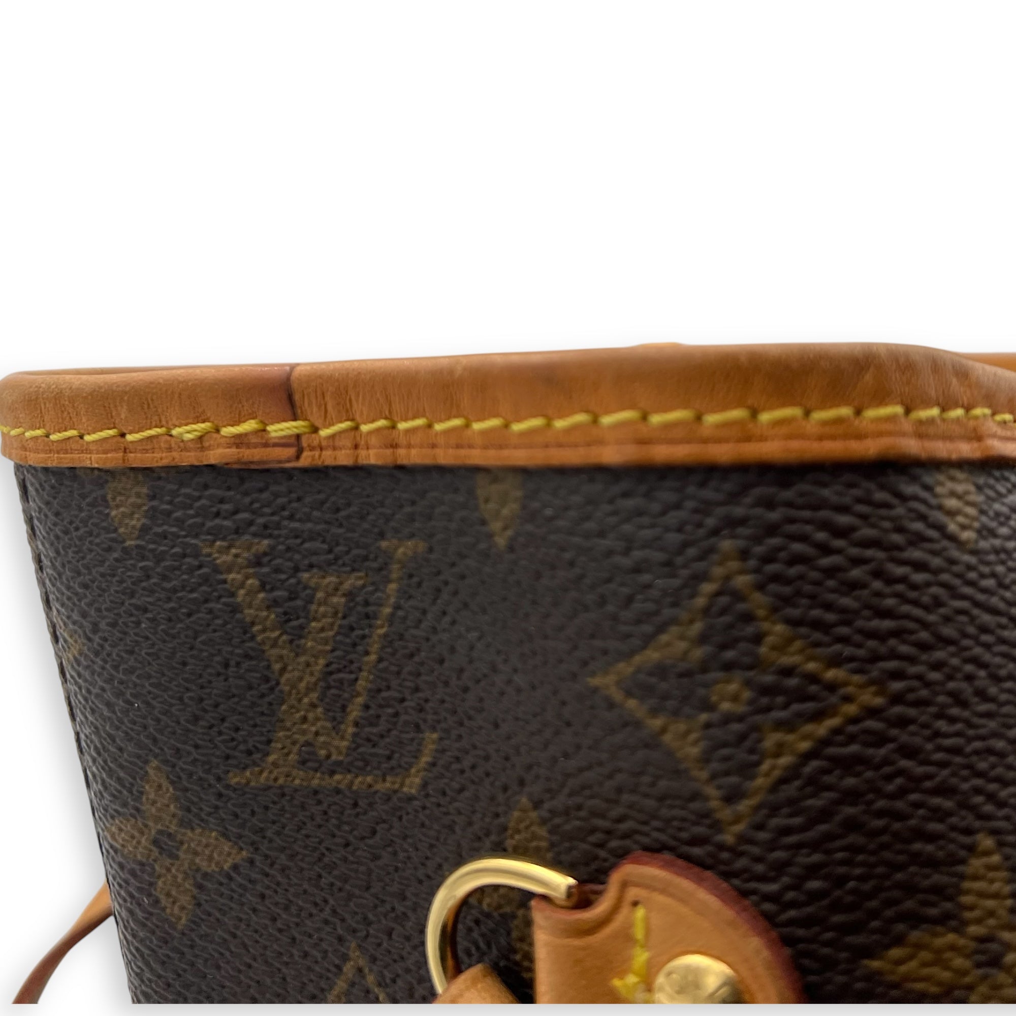 Louis Vuitton Neverfull MM Brown Tote Bag in Monogram Coated Canvas, Gold hardware_10