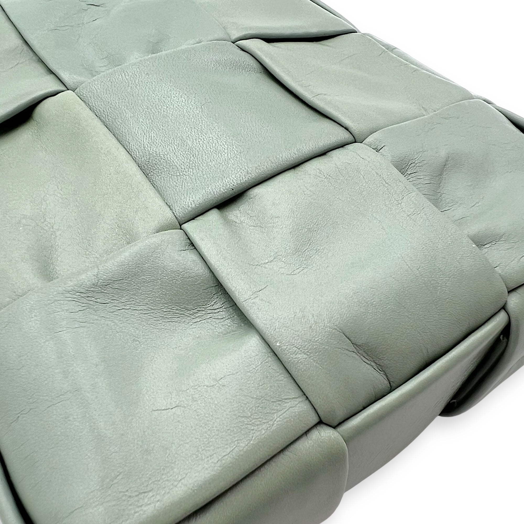 Bottega Veneta Cassette Crossbody Bag Green in Calfskin_10