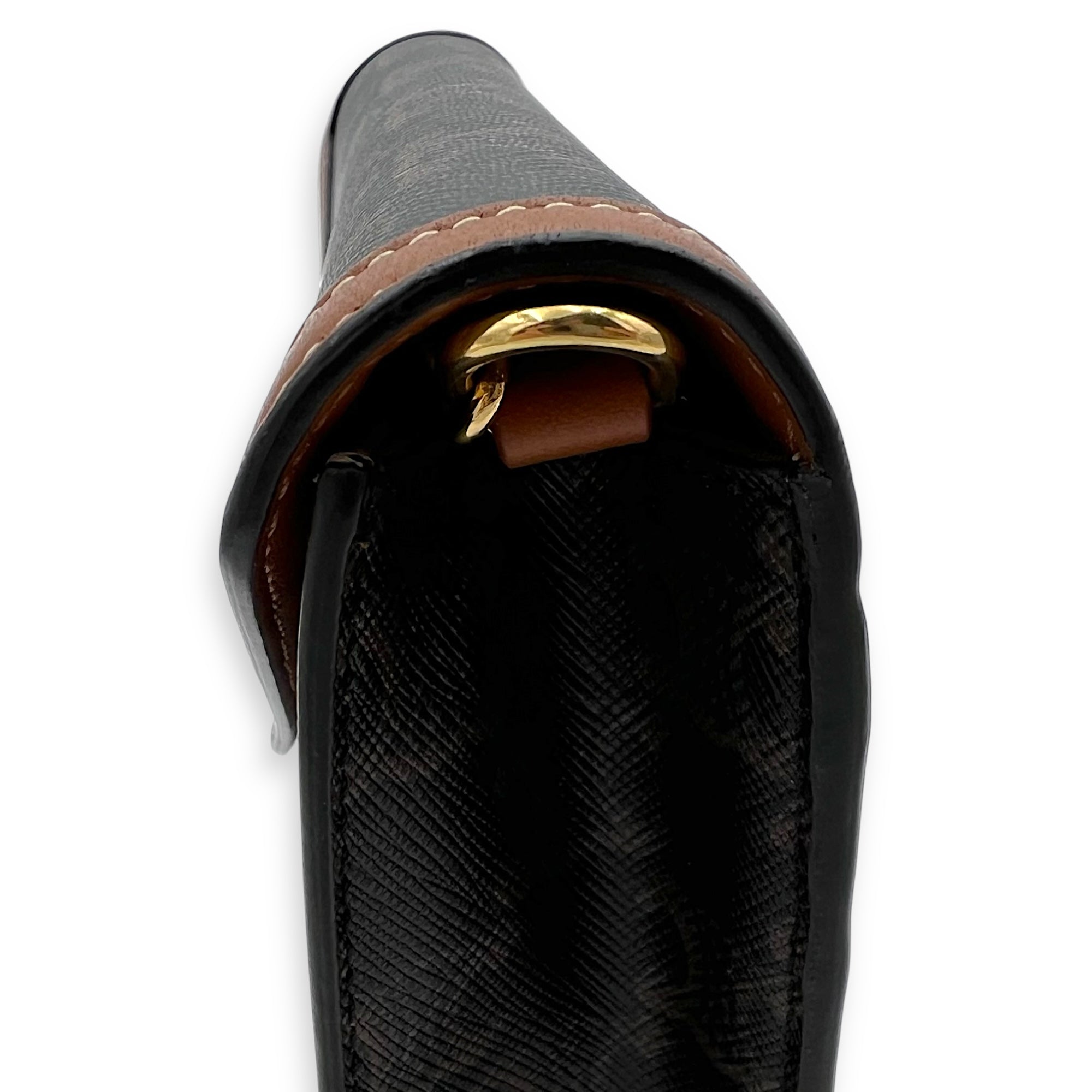 Celine Triomphe Wallet On Chain Brown in Coated Canvas, Gold hardware_10