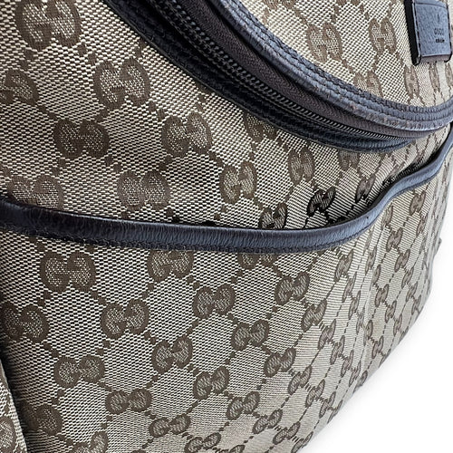 Gucci GG Shoulder Bag Brown in Canvas, Silver hardware_10