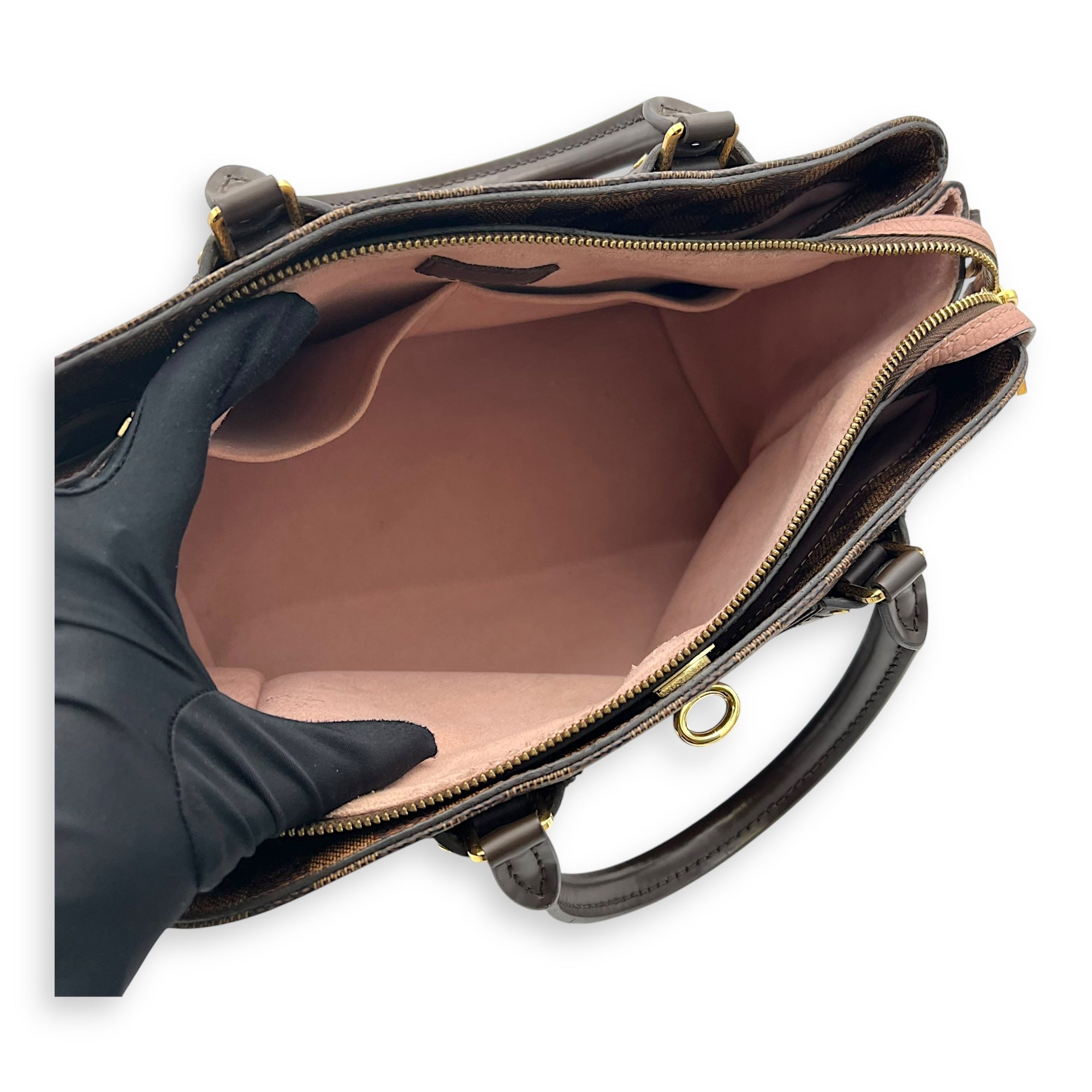 Louis Vuitton Normandy Top Handle Bag Brown in Coated Canvas, Gold hardware_10