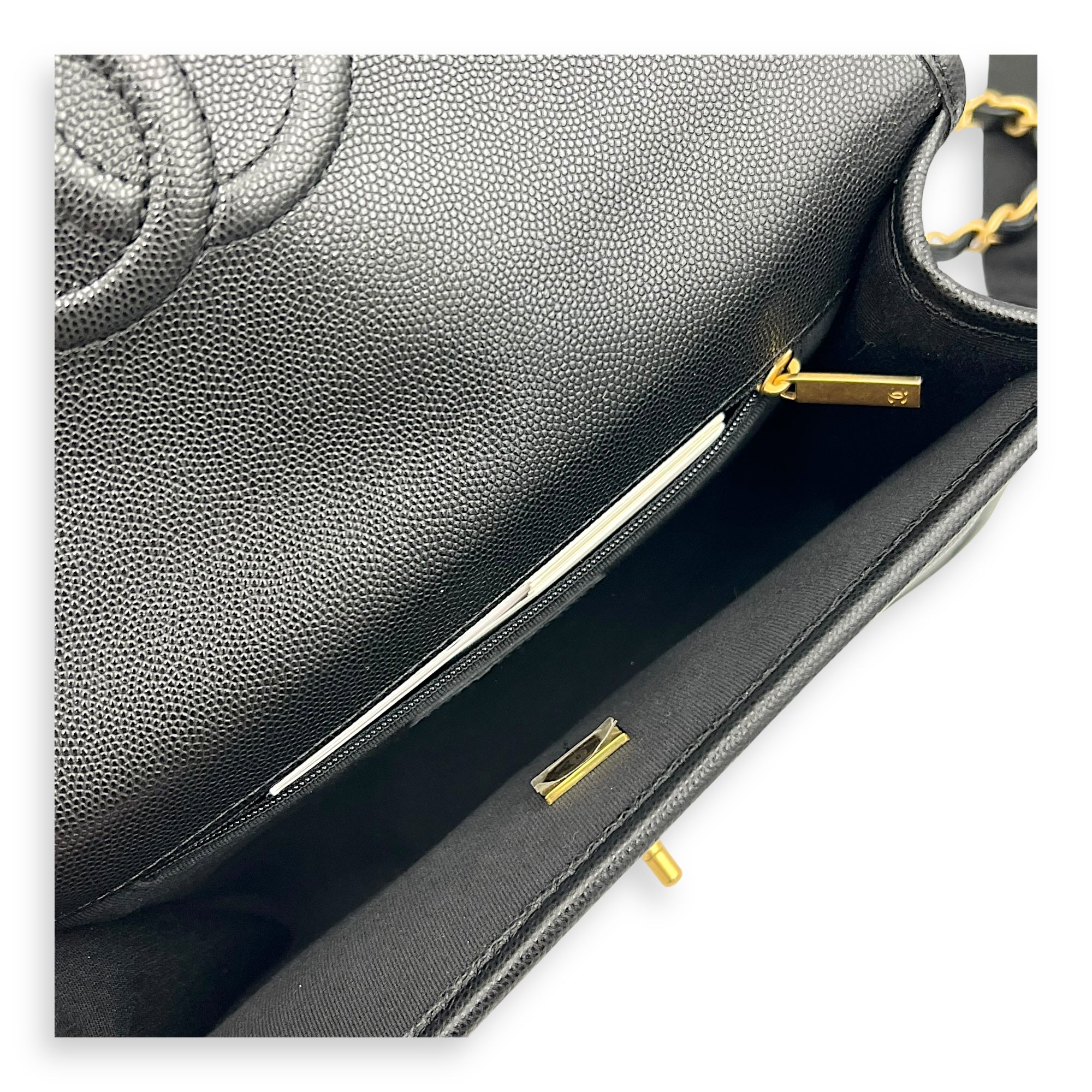 Chanel CC Quilted Top Handle Bag Black in Calfskin, Gold hardware_10