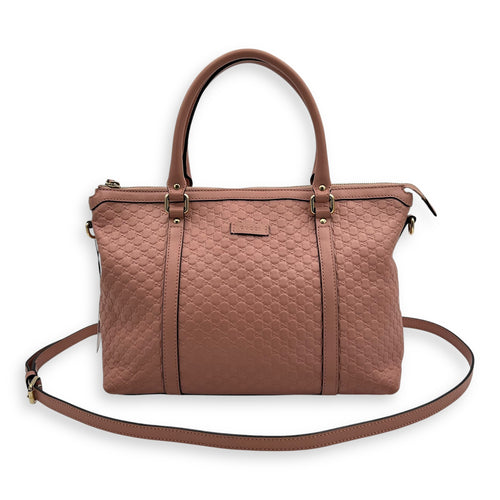 Gucci Microguccissima Tote Bag Pink in Guccissima Leather, Gold hardware_12