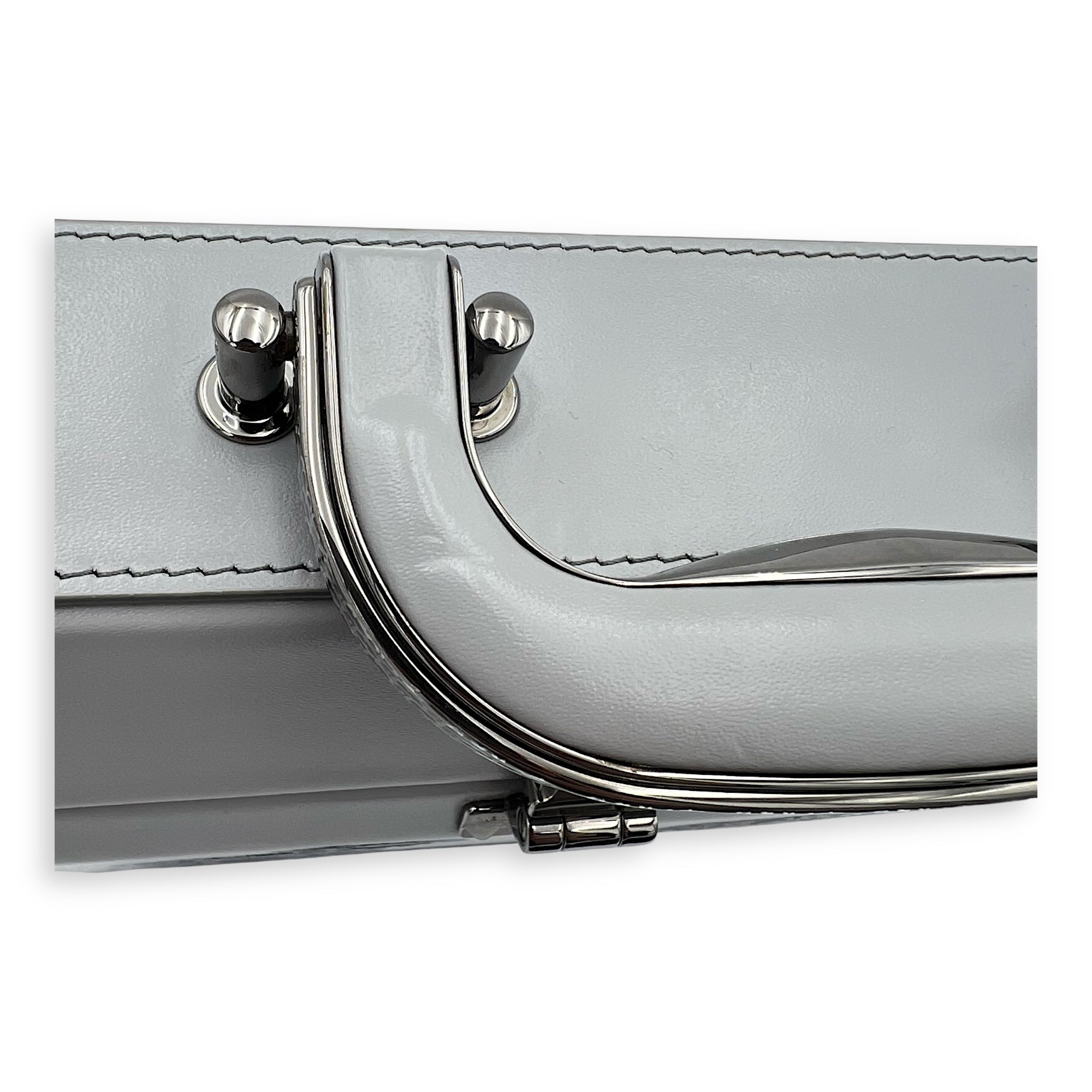 Dior Kenny Scharf Vanity Top Handle Bag Grey in Calfskin, Silver hardware_9