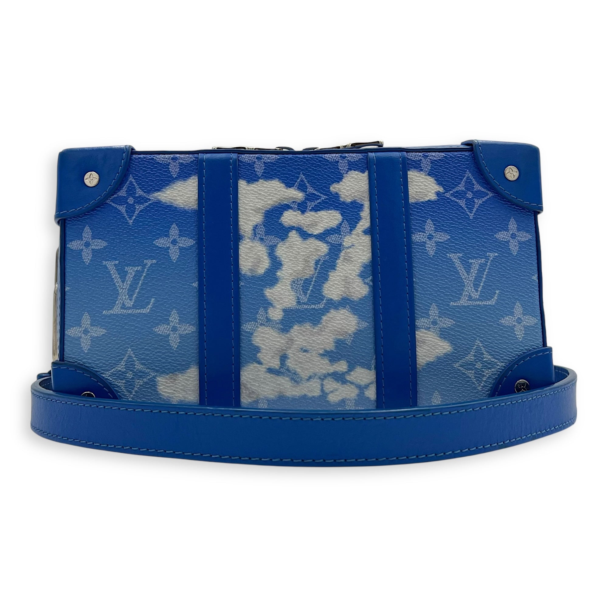 Louis Vuitton Clouds Soft Trunk Wallet Crossbody Bag Blue in Coated Canvas, Silver hardware_10