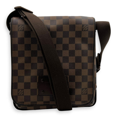 Louis Vuitton Brooklyn Crossbody Bag Brown in Coated Canvas, Lacquered Metal hardware_10