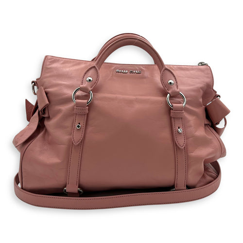 Miu Miu 2 way bag Top Handle Bag Pink in Goat Leather, Silver hardware_10