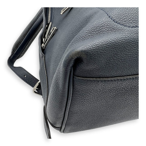 Fendi Chiodo Backpack Blue in Calfskin, Silver hardware_9