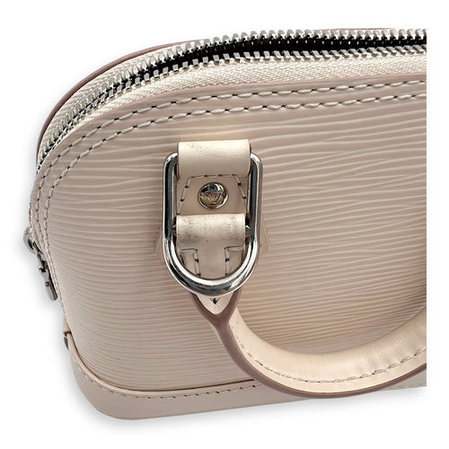 Louis Vuitton Alma Top Handle Bag Nano White in Epi Leather, Silver hardware_8
