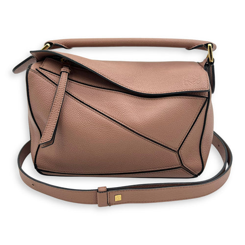 Loewe Puzzle Top Handle Bag Pink in Calfskin, Gold hardware_8