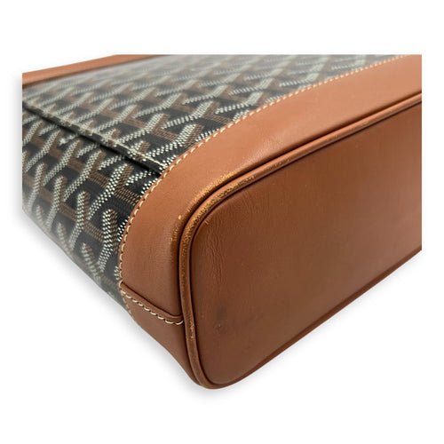 Goyard Citadine PM Brown Top Handle Bag in Coated Canvas, Silver hardware_8