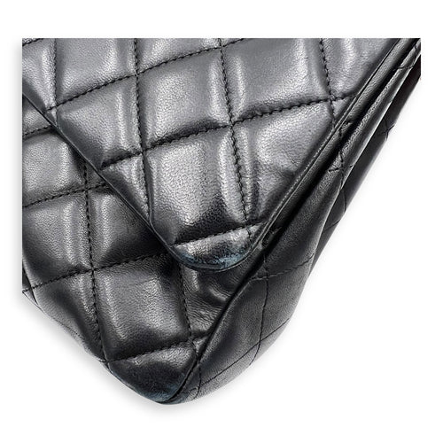 Chanel Classic Maxi Black Shoulder Bag in Lambskin, Silver hardware_3