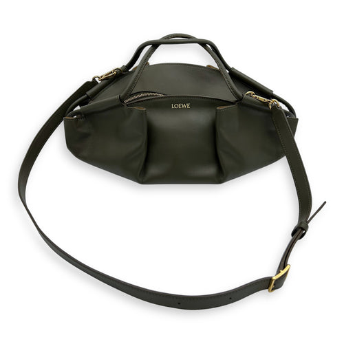 Loewe Paseo Top Handle Bag Green in Calfskin, Gold hardware_1