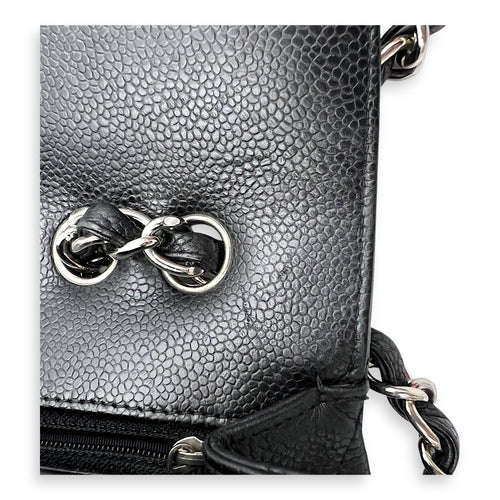 Chanel Classic Shoulder Bag Jumbo Black in Caviar Leather, Silver hardware_2