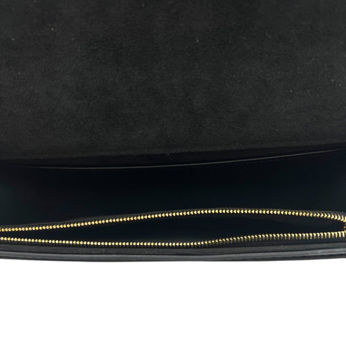 Louise GM Black Crossbody Bag in Calfskin, Gold hardware