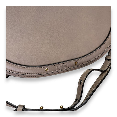 Nile Beige Top Handle Bag in Calfskin, Gold hardware