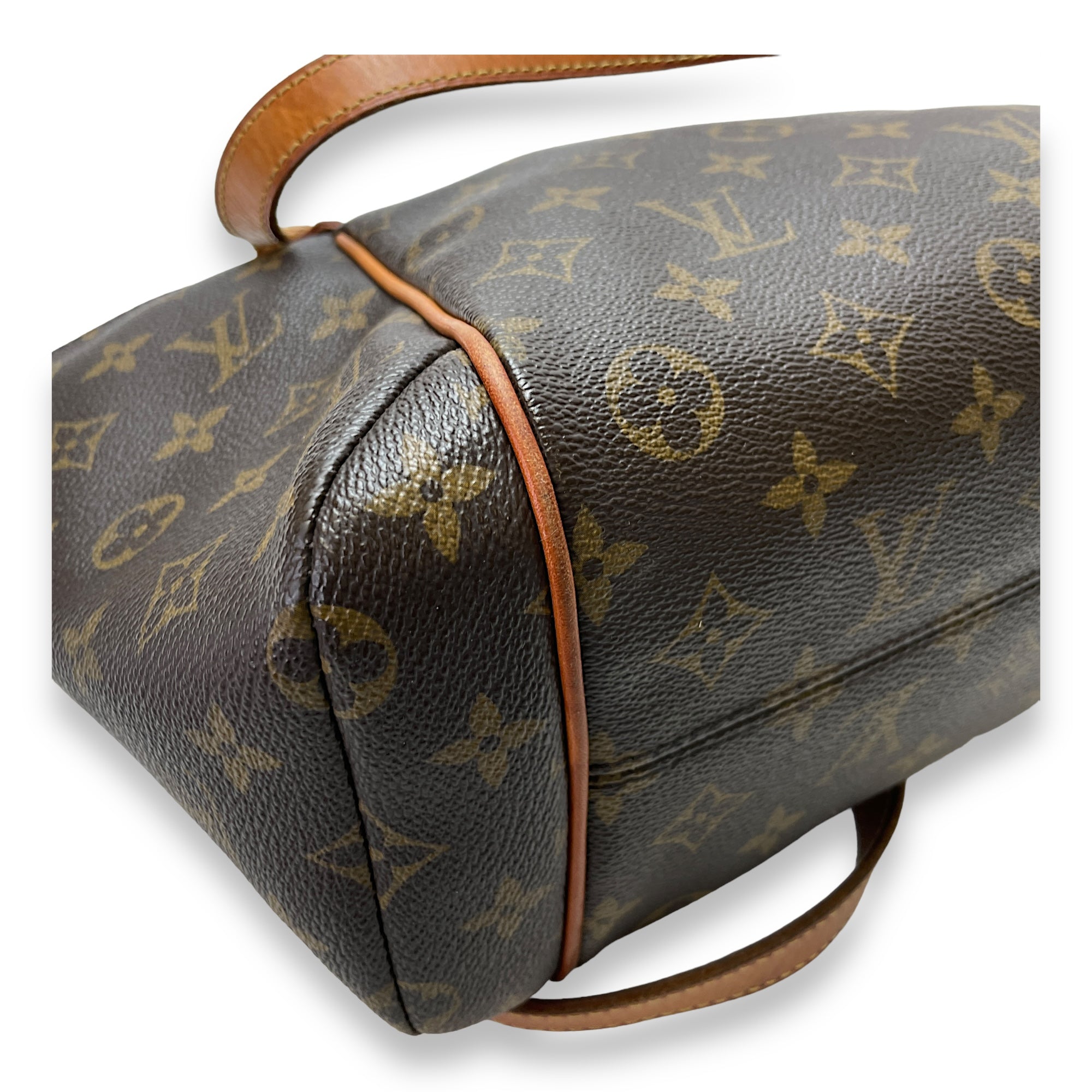 Totally PM Brown Shoulder Bag in Monogram Coated Canvas, Gold hardware