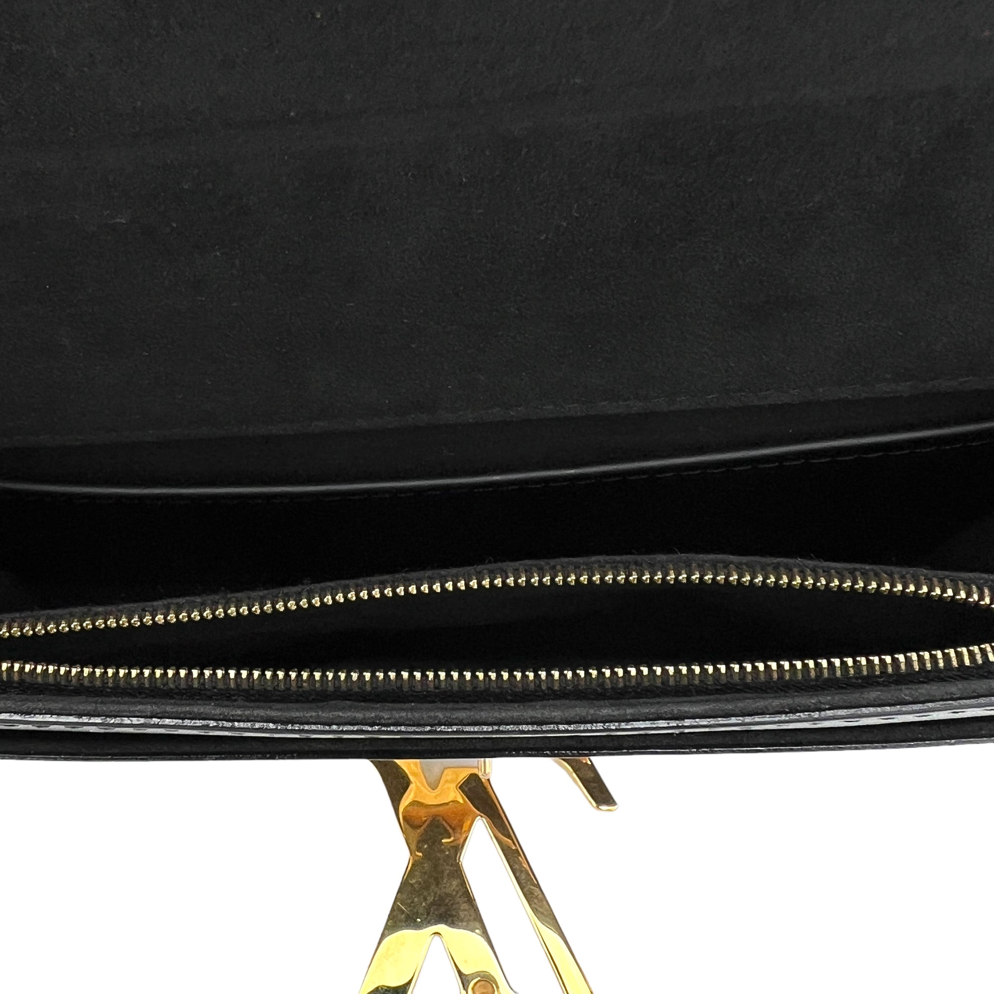 Louise Crossbody Bag  Black in Calfskin , Gold Hardware