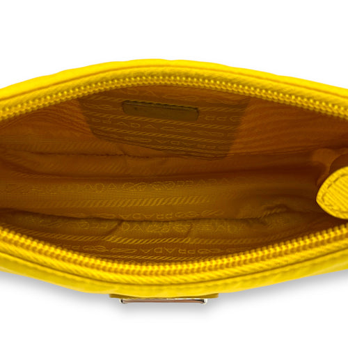 Re-Edition 2000 Yellow Shoulder Bag in Re-Nylon, Silver hardware