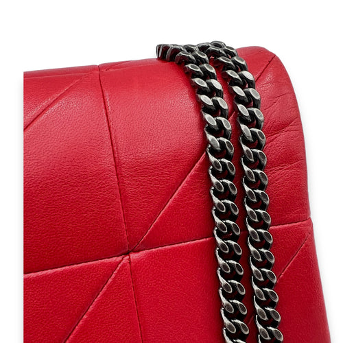 Jamie Medium Red Shoulder Bag in Lambskin, Silver hardware