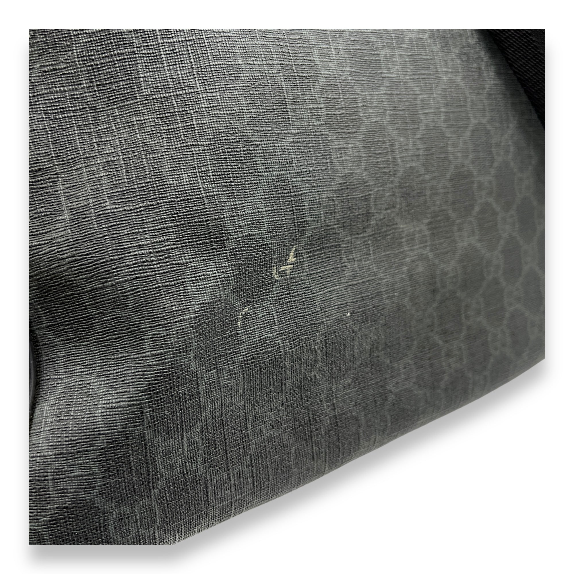 GG Supreme Black Messenger in Monogram Coated Canvas, Silver hardware