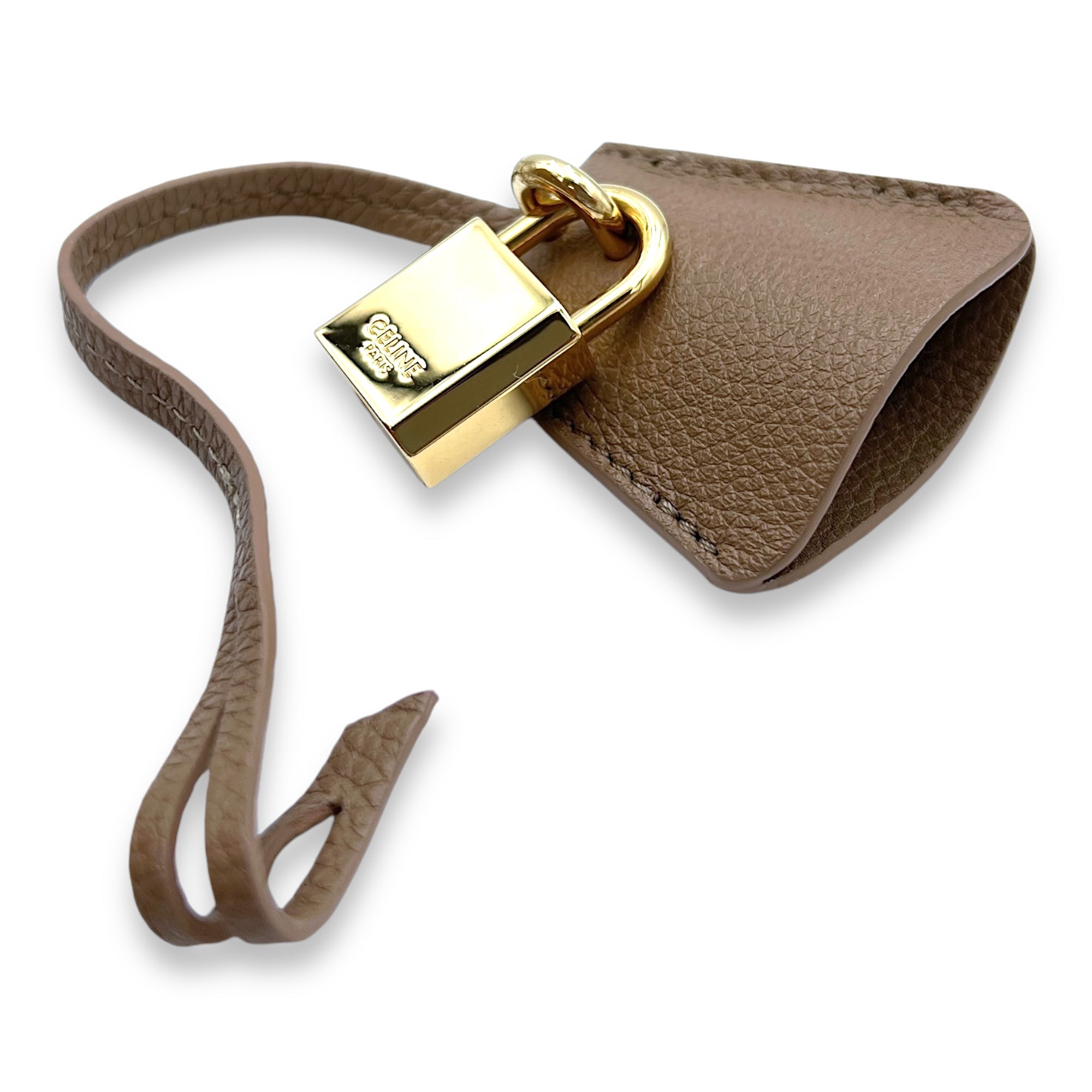 16 Small Beige Top Handle Bag in Calfskin, Gold hardware