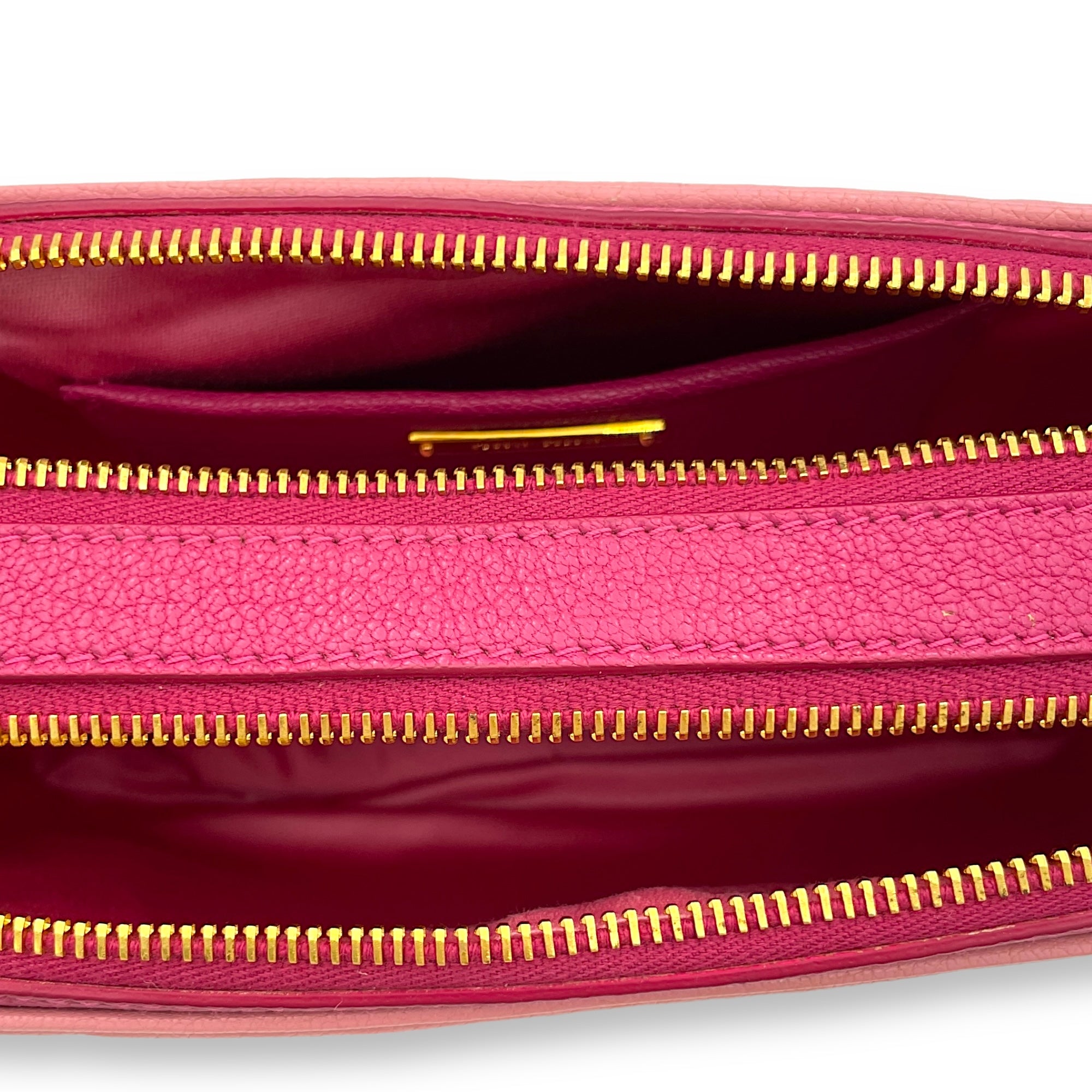 Madras Crossbody Bag Pink in Goat Leather, Gold hardware